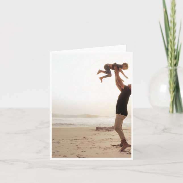 Cartão Feliz Dia dos Pais na Praia (Frente)