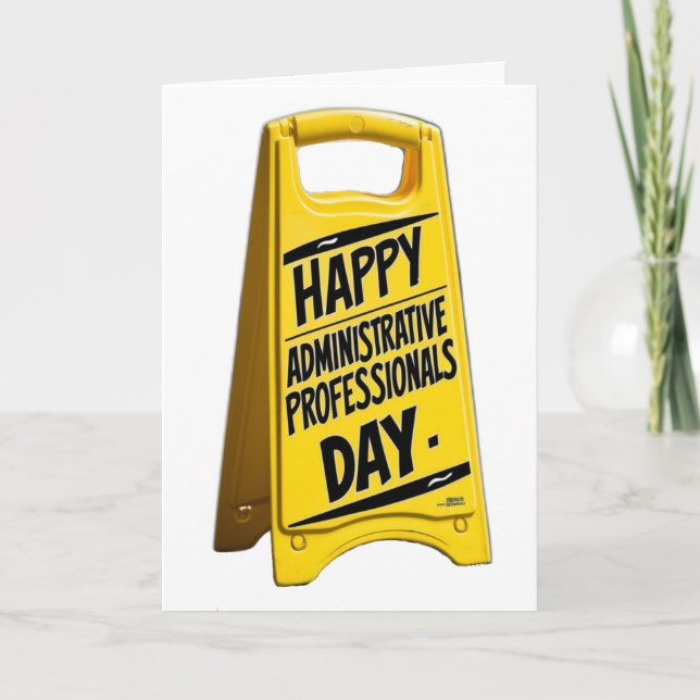 Cartão Feliz Dia dos Profissionais Administrativos sinal  (Frente)