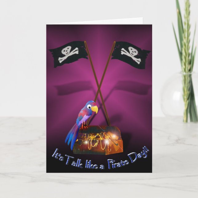 Cartão Feliz Dia "Fale como um Pirata" (Frente)
