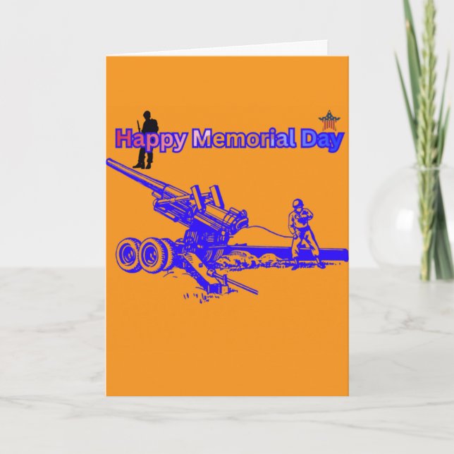 Cartão Feliz dia memorial laranja (Frente)