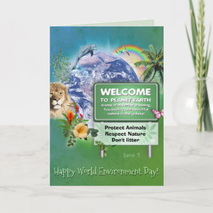 Cartão Feliz Dia Mundial do Meio Ambiente