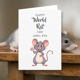 Cartão Feliz Dia Mundial do Rato! 4 de abril