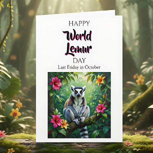 Cartão Feliz Dia Mundial dos Lemures Última sexta-feira