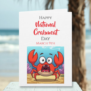 Cartão Feliz Dia Nacional da Carne de Caranguejo   9 de m