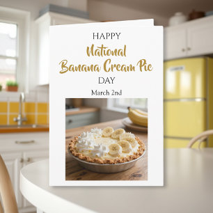 Cartão Feliz Dia Nacional da Torta de Creme de Banana! 2 