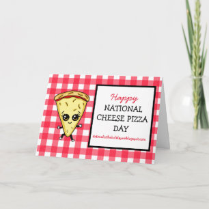 Cartão Feliz Dia Nacional de Pizza de Queijo Dia de setem