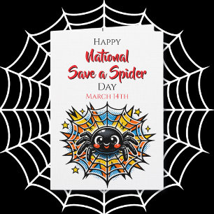 Cartão Feliz Dia Nacional de Salvar uma Aranha   14 de ma