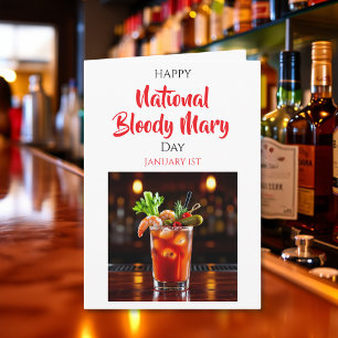Cartão Feliz Dia Nacional do Bloody Mary   1 de janeiro