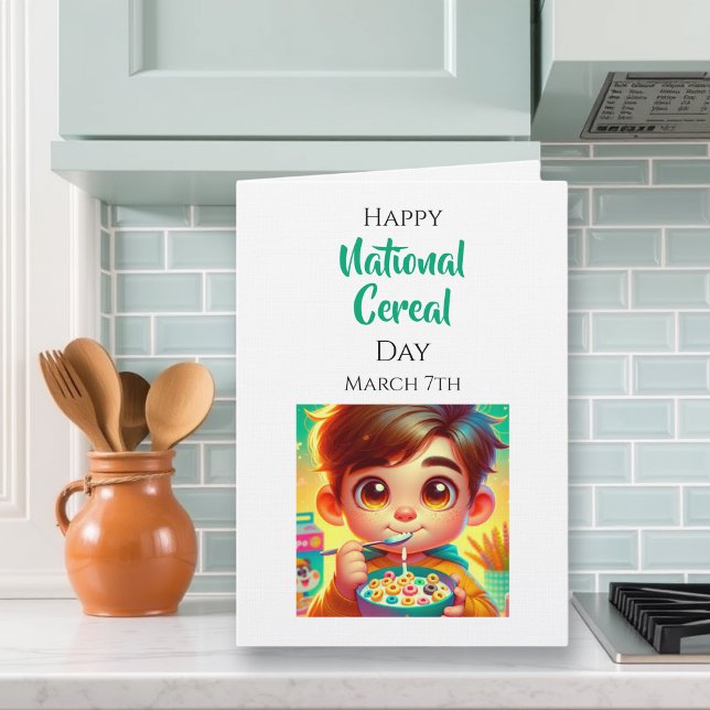 Cartão Feliz Dia Nacional do Cereal | 7 de março (Criador carregado)