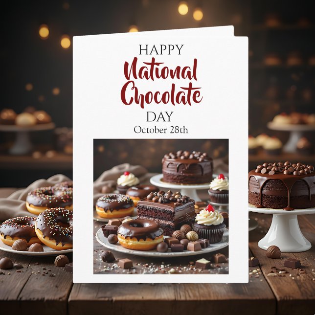Cartão Feliz Dia Nacional do Chocolate | 28 de outubro (Criador carregado)