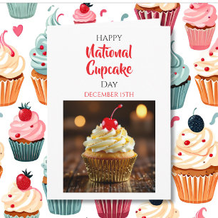 Cartão Feliz Dia Nacional do Cupcake 15 de dezembro