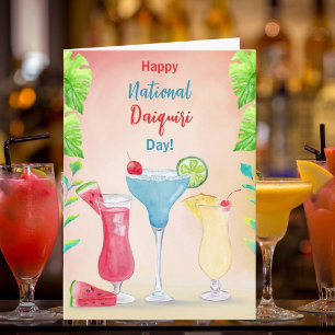 Cartão Feliz Dia Nacional do Daiquiri Bebidas Tropicais