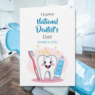 Cartão Feliz Dia Nacional do Dentista   6 de março