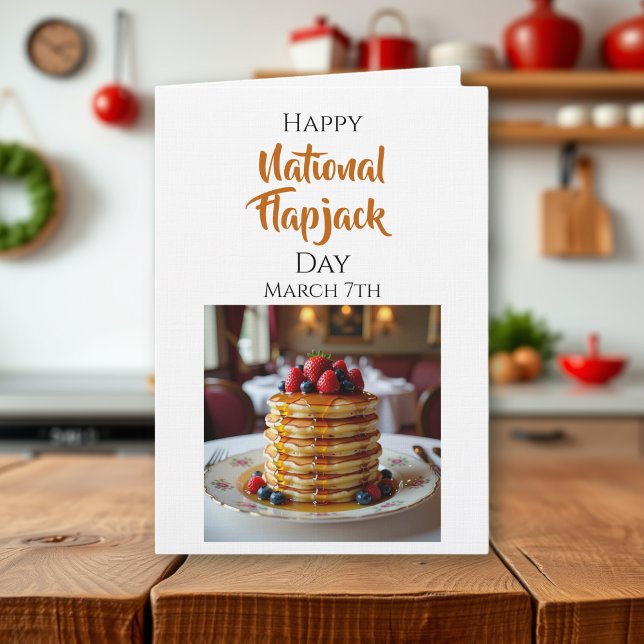 Cartão Feliz Dia Nacional do Flapjack | 7 de março (Criador carregado)