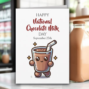 Cartão Feliz Dia Nacional do Leite de Chocolate