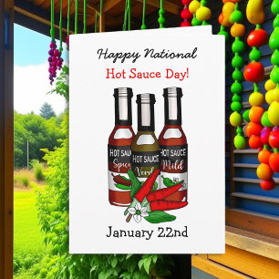 Cartão Feliz Dia Nacional do Molho Picante   22 de Janeir