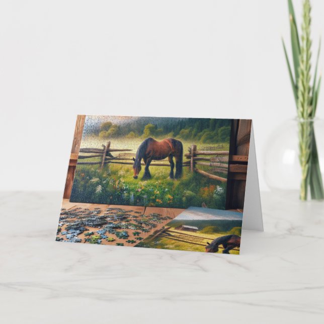 Cartão Feliz Dia Nacional do Quebra-Cabeça  (Frente)