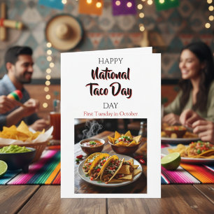 Cartão Feliz Dia Nacional do Taco! Primeira terça-feira d
