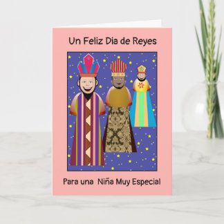 Cartão Feliz Dia Reyes Mago Niña