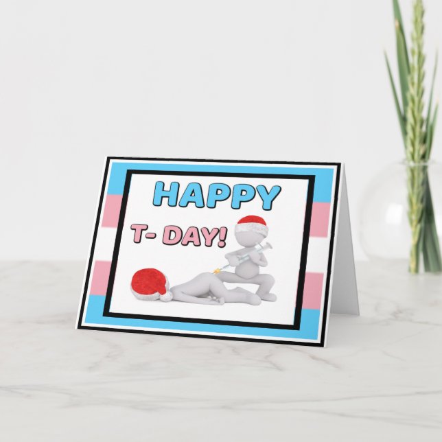 Cartão Feliz Dia T - Parabéns A Partir De T (Frente)