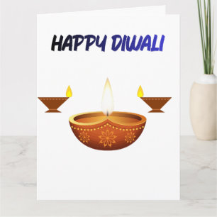 Cartão Feliz Diwali Lâmpada de Óleo Tradicional Festival 