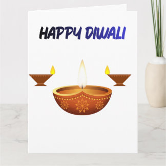 Cartão Feliz Diwali Lâmpada de Óleo Tradicional Festival