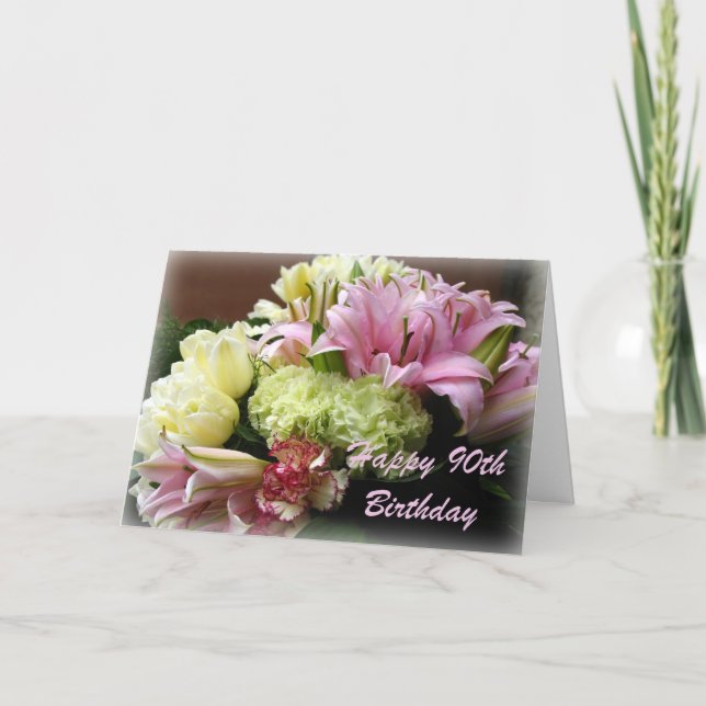 Cartão feliz do aniversário do 90 (Frente)