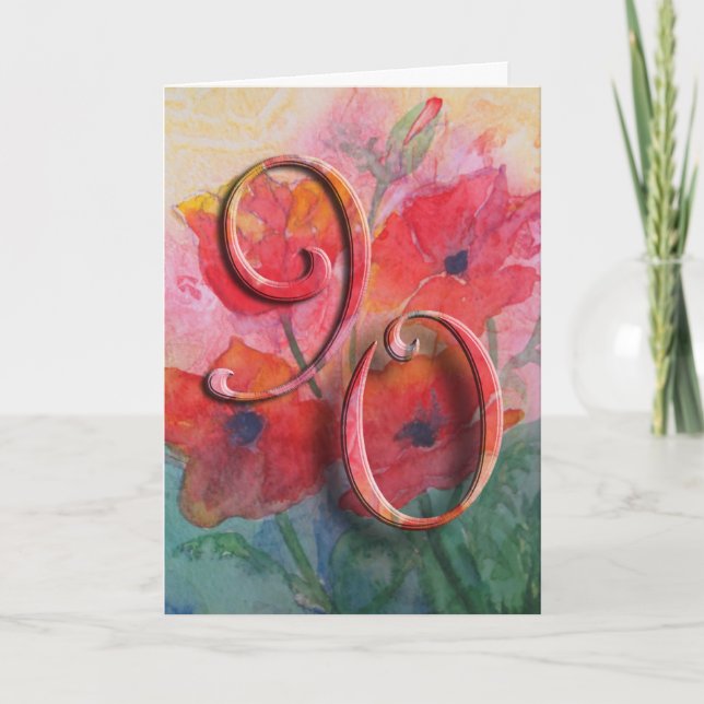 Cartão feliz do aniversário do 90 (Frente)