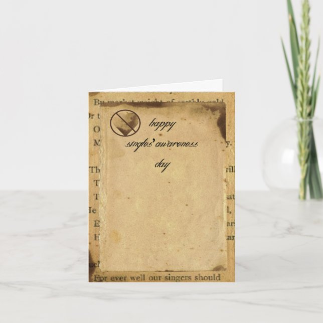 Cartão feliz do dia da consciência dos solteiros (Frente)