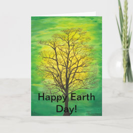 Cartão feliz do Dia da Terra - árvore verde