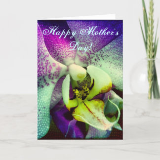 Cartão feliz do dia das mães da orquídea de
