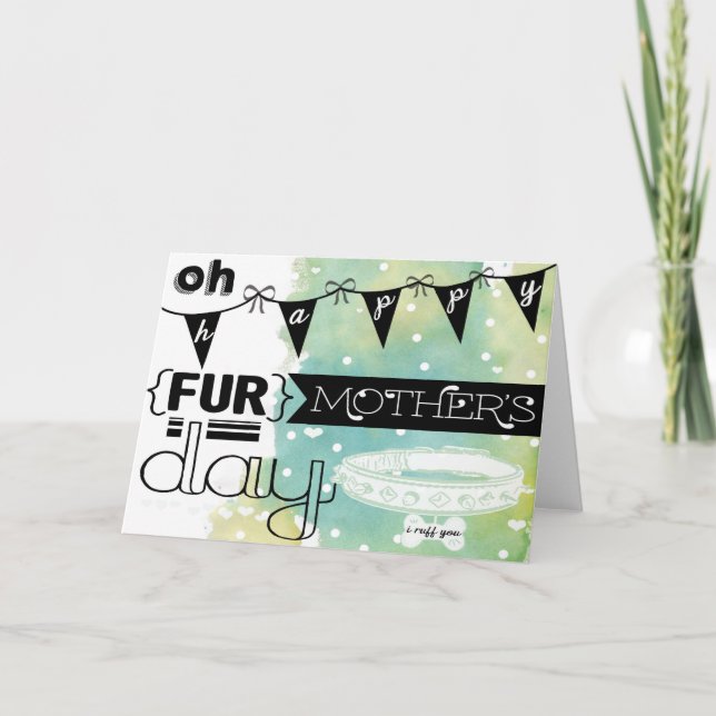 Cartão feliz do dia das mães do cão (Frente)
