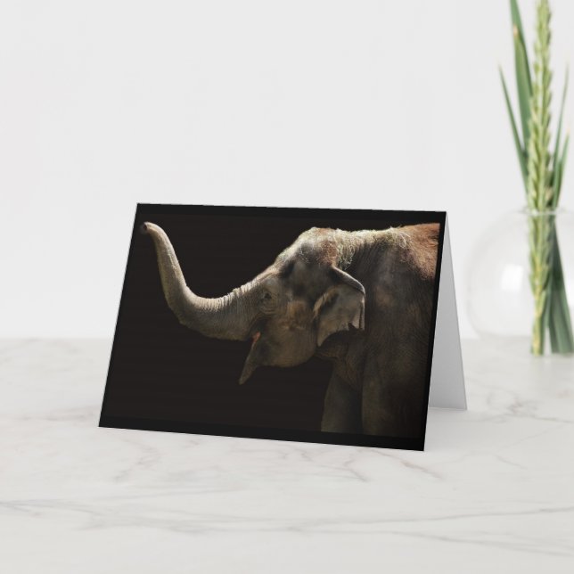 Cartão feliz do Elefante-Vazio (Frente)