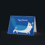Cartão feliz do gato do gatinho de Hanukkah<br><div class="desc">Que cartão adorável de Chanukah para algum amante ou amante dos animais do gato!  Hanukkah feliz!  Meow!</div>