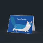 Cartão feliz do gato do gatinho de Hanukkah<br><div class="desc">Que cartão adorável de Chanukah para algum amante ou amante dos animais do gato!  Hanukkah feliz!  Meow!</div>