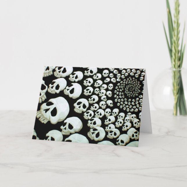 Cartão feliz do redemoinho do crânio do Dia das (Frente)