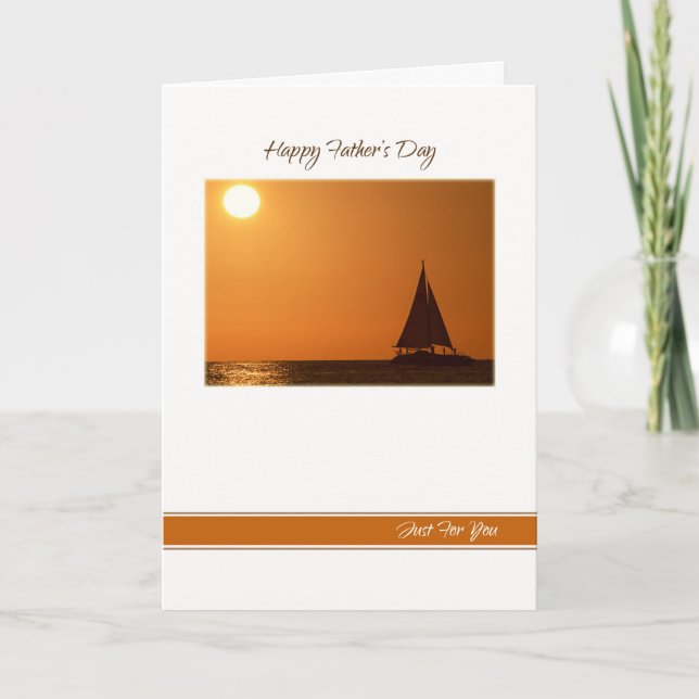 Cartão feliz do veleiro do dia dos pais (Frente)