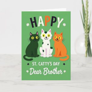 Cartão Feliz dos Gatos Listrados