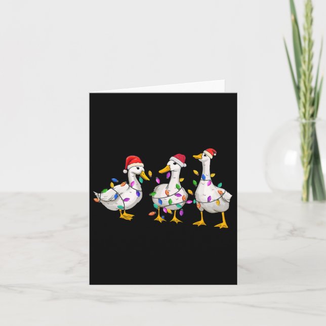 Cartão Feliz Duckmas Engraçado Pato de Natal Pato de Nata (Frente)