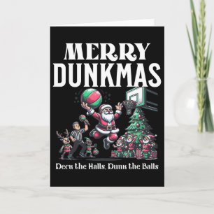 Cartão Feliz Dunkmas Papai Noel Engraçado Esqueleto Humor