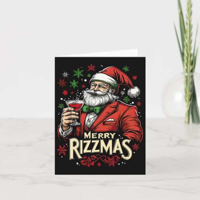 Cartão Feliz engraçada Papais noeis de Rizzmas Natal (Frente)