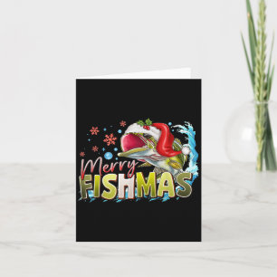 Cartão Feliz Engraçado Fishmas Natal Pescador B Papais no