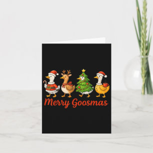 Cartão Feliz Engraçado Goosemas Bobo de Natal Ganso X