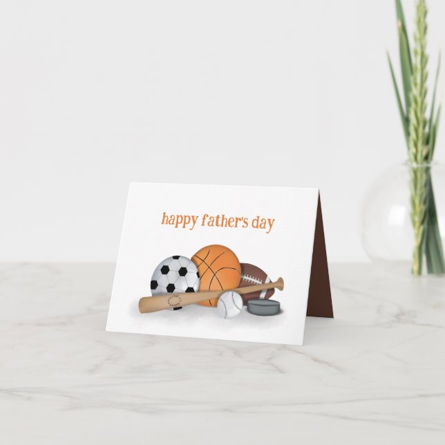 Cartão Feliz esporte de Dia de os pais (Frente)