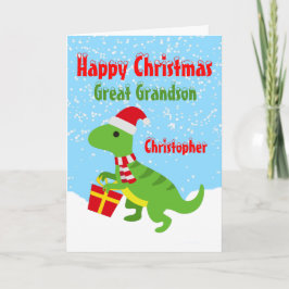 Cartão Feliz Excelente de Natal Avô Dinossauro T Rex