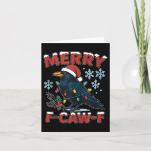 Cartão Feliz F-caw-f Corvo Meme Divertido Corvo Natal Adu