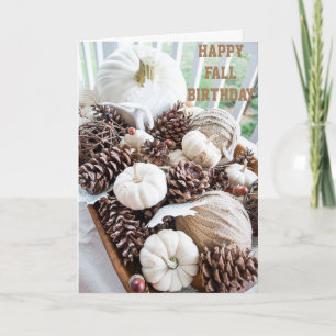 CARTÃO FELIZ "FALL BIRTHDAY" COMO A SUA IDADE "AUMENTA"