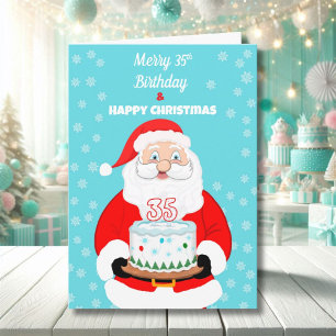 Cartão Feliz Feliz 35º aniversário Papais noeis de Natal