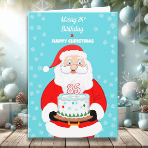 Cartão Feliz Feliz 85º aniversário Papais noeis de Natal