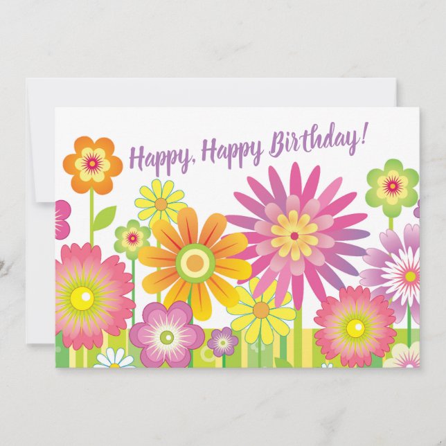 Cartão Feliz, Feliz Aniversário (Frente)